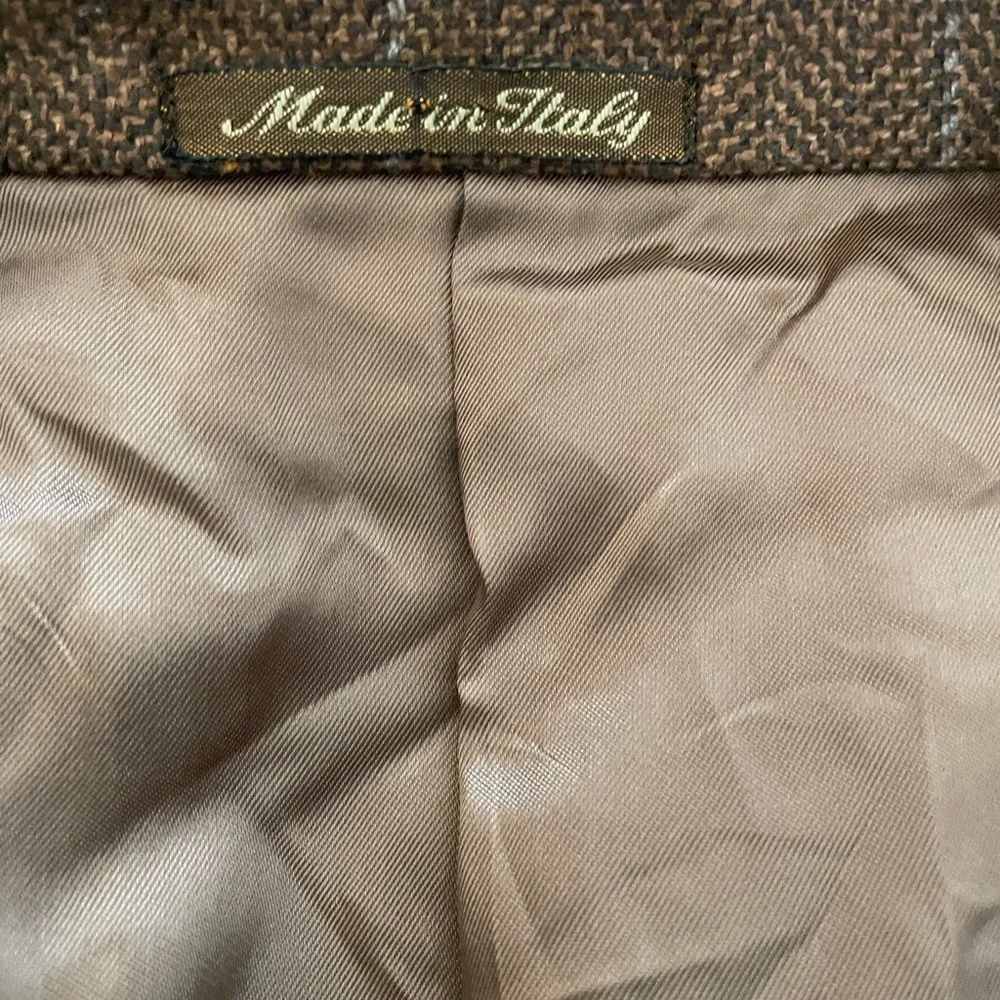 MABRO made in Italy‎ for cuzzens Cashmere & Silk Windowpane Jacket in Brown 46 R